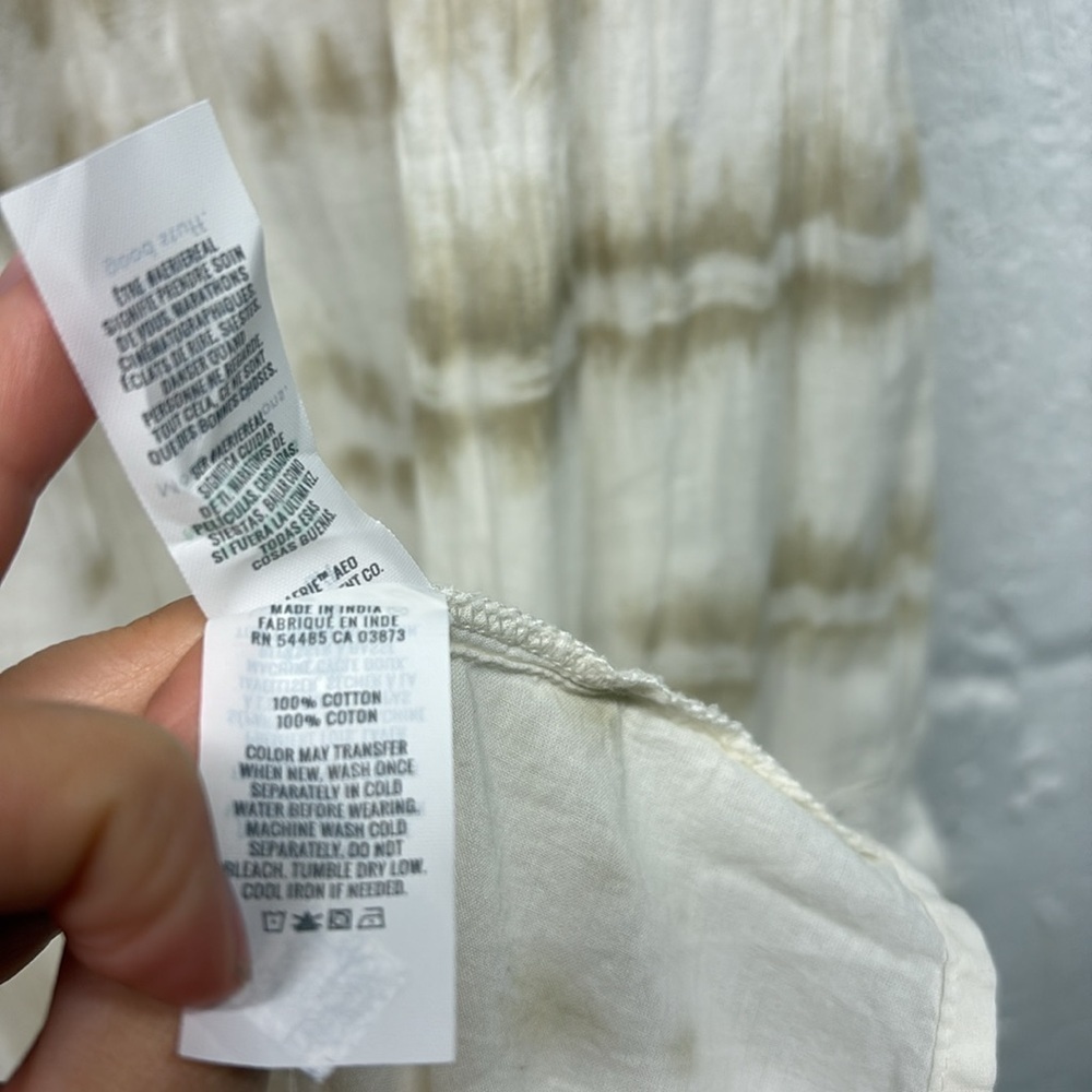 NEW Aerie Maxi Sun Dress Tiered Women’s size Small White Tie Dye Cotton Lined - Picture 3 of 4